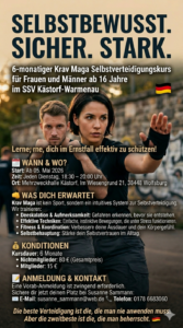 Read more about the article Selbstverteidigung nach KravMaga, Alter: ab 16 Jahren für Frauen und Männer beim SSV Kästorf-Warmenau